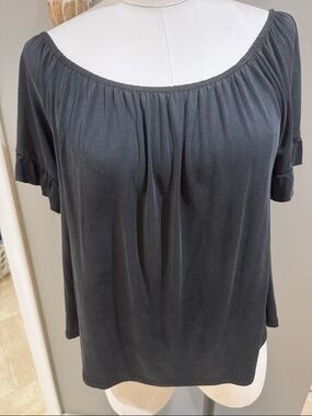 Women’s Off-Shoulder Black Flutter Sleeve Top